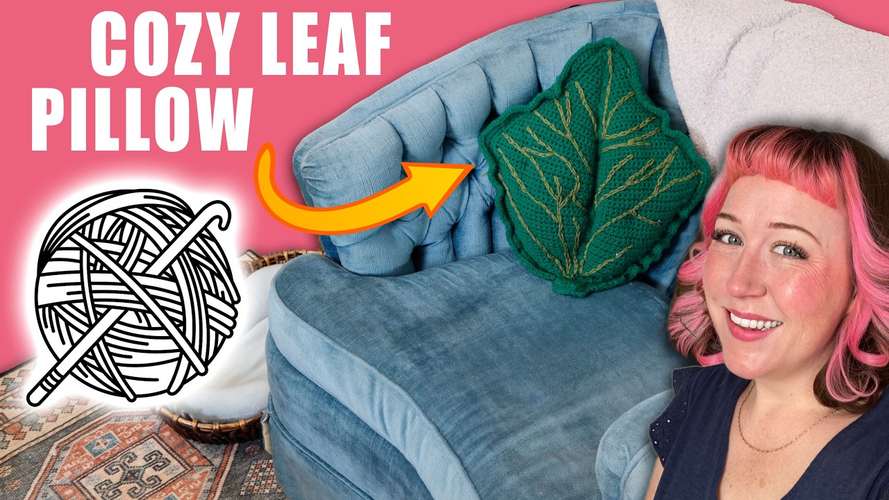 Crochet LEAF Pillow: an easy way to add some cozy!