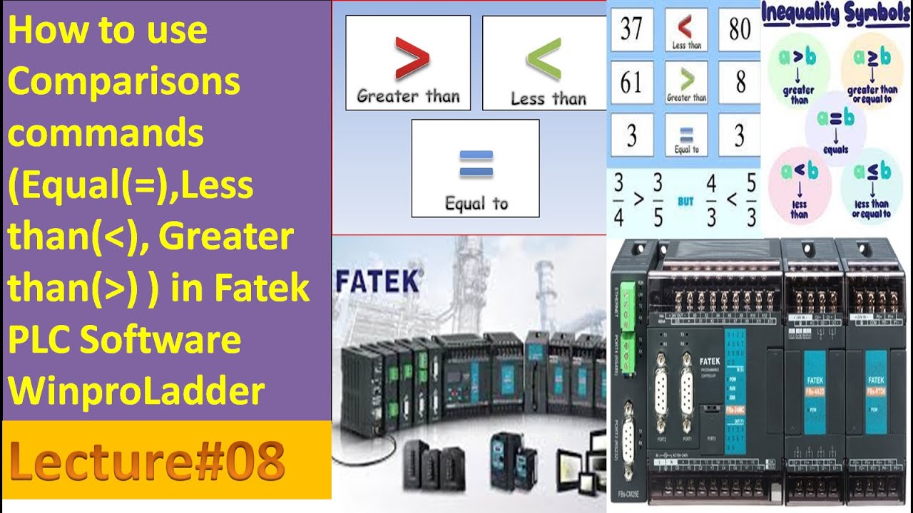 08-How to use Comparisons Commands Equal(=), Less than, Equal Than, in Fatek PLC | Comparison
