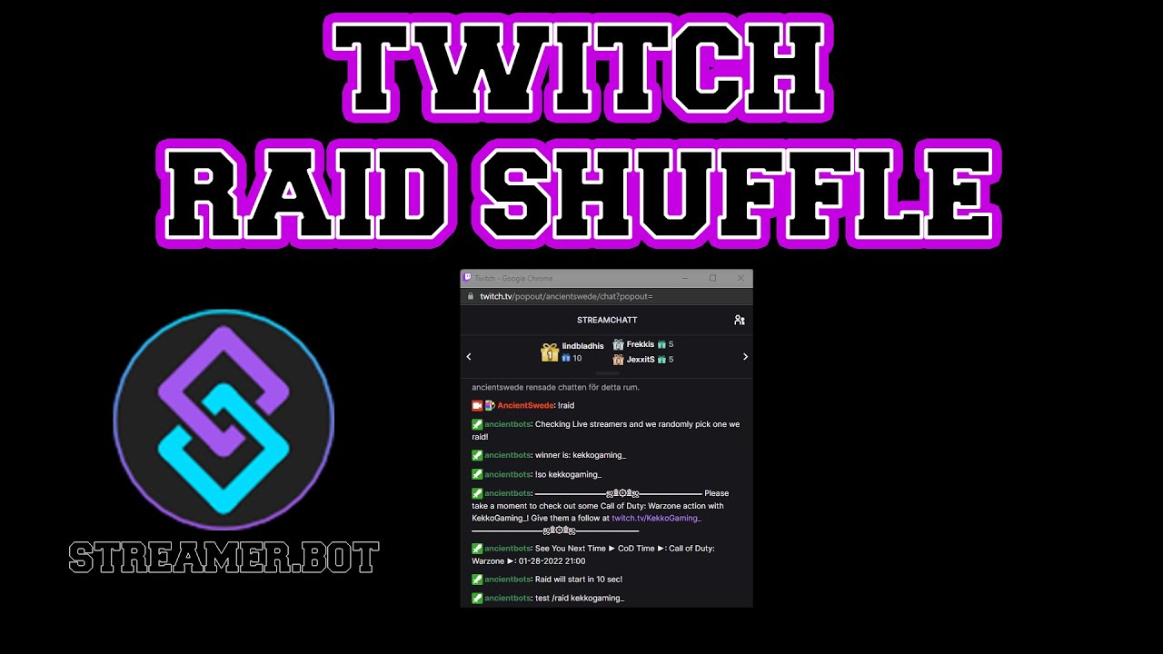StreamerDotBot RAID SHUFFLE command!