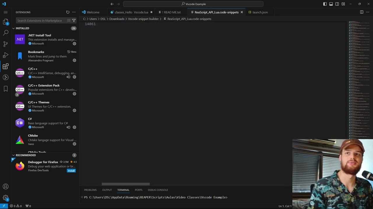 How to Reascript:  11) Vscode