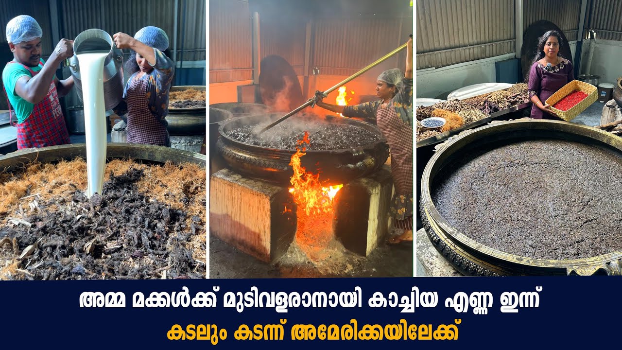 അമ്മ മക്കൾക്ക് മുടിവളരാനായി കാച്ചിയ എണ്ണ ഇന്ന് കടലും കടന്ന് അമേരിക്കയിലേക്ക്|Natural Hair oil Making