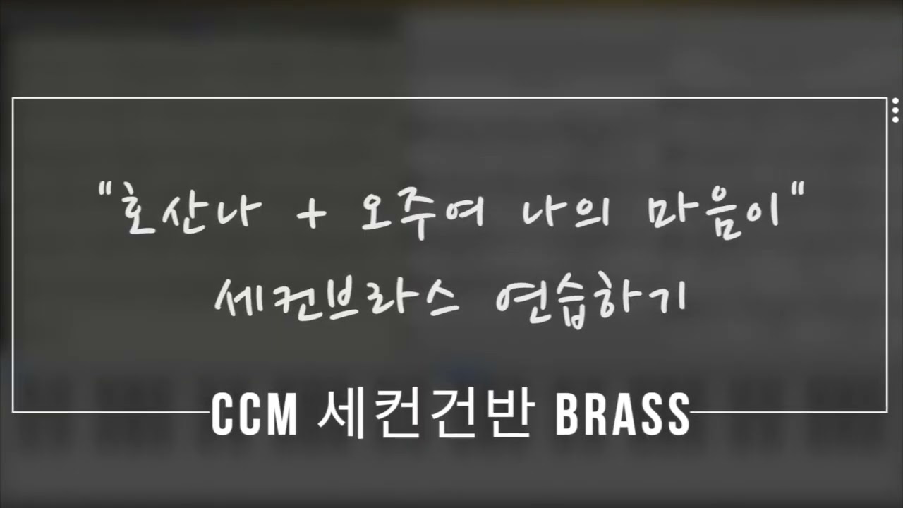 [세컨건반] CCM 