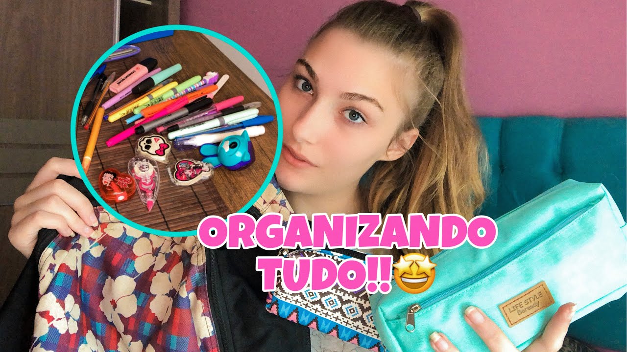 ORGANIZANDO MEU MATERIAL ESCOLAR *2020* estojos+mochila