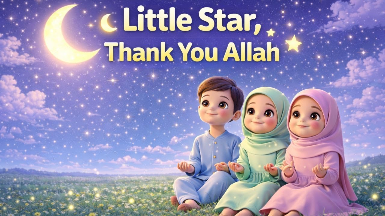 Little Star, Thank You Allah ⭐🌙 | Kids Nasheed & Bedtime Lullaby