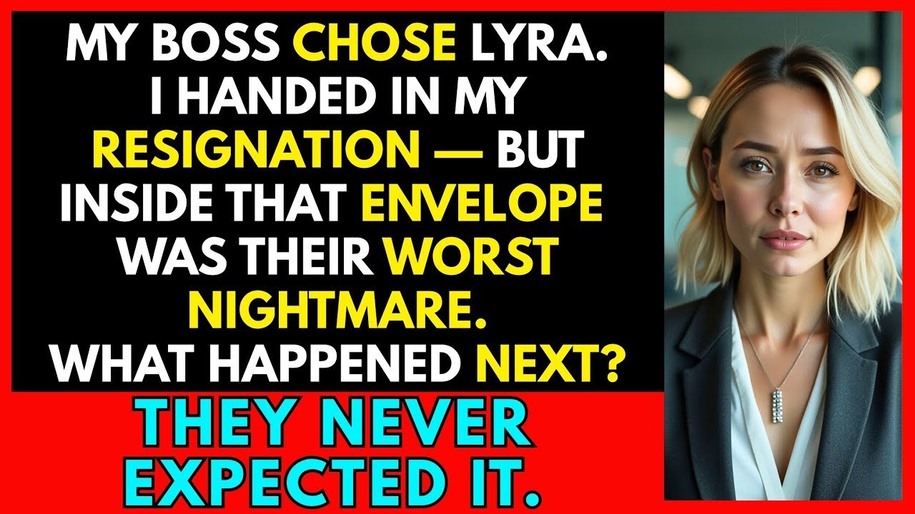 Boss picked LYRA over me. I handed my RESIGNATION—without knowing what that ENVELOPE hid...