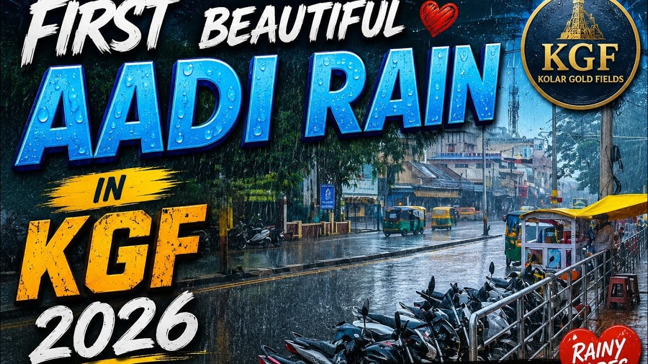 FIRST BESUTIFUL  AADI RAIN 2026 IN KGF 