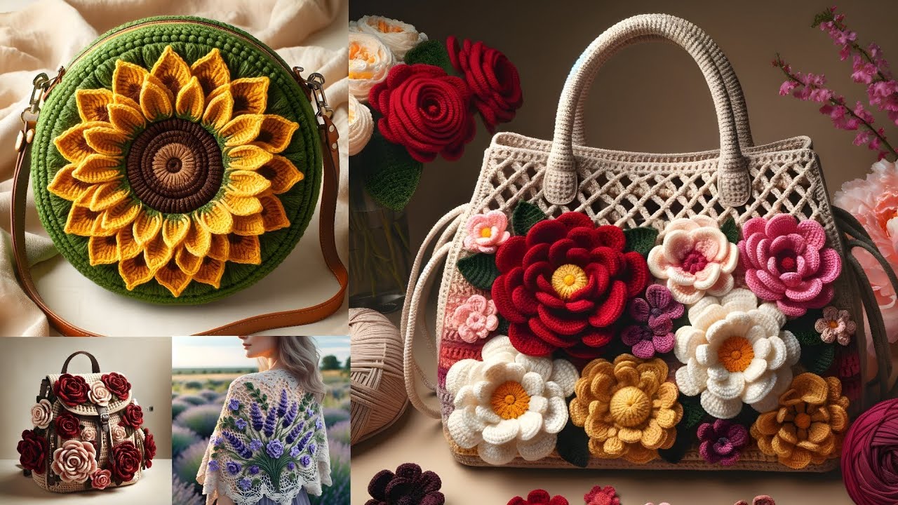 NEW Latest Crochet/Knitting bag designs! crochet designs for shawl