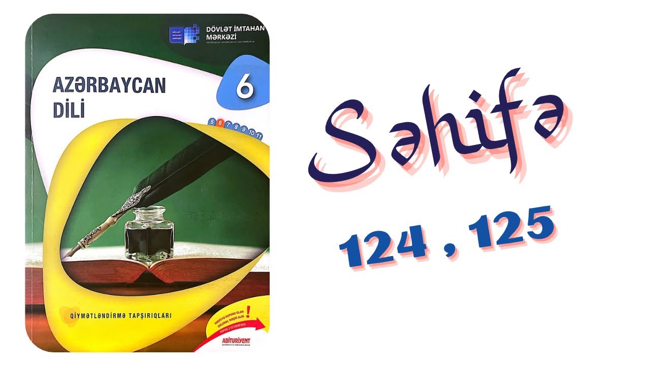 6-cı sinif DİM testi Azərbaycan dili səhifə 124, 125