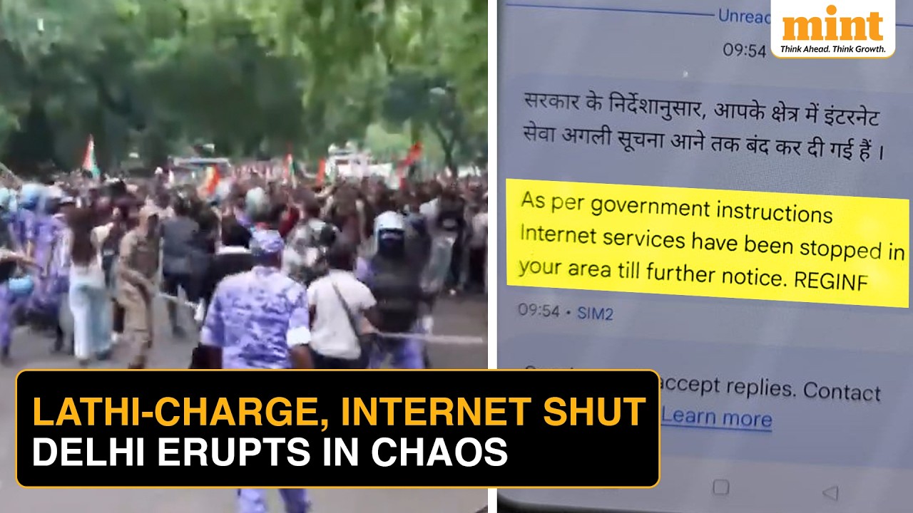 CJP Protest LIVE: Delhi Police Baton-Charge Protesters As Internet Curbs, Metro Closures Hit Capital
