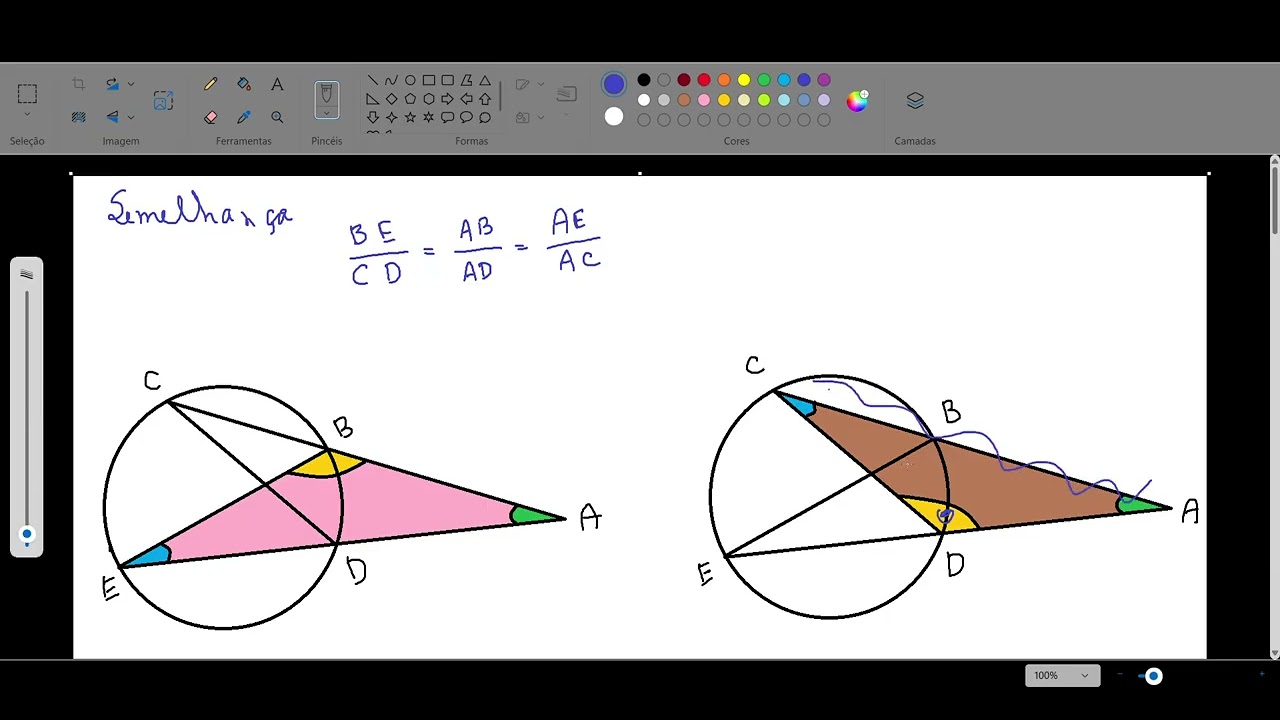 retas secantes a partir de um mesmo ponto