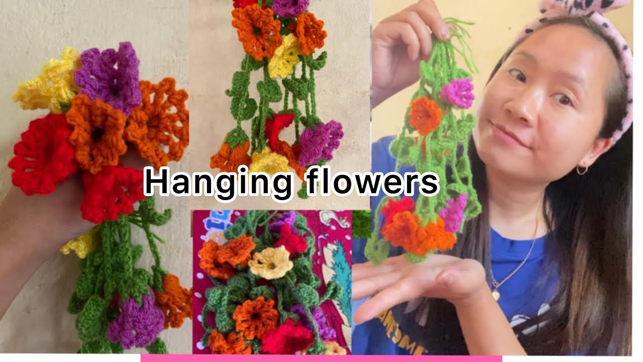 Hanging crochet flowers /home decor tutorial