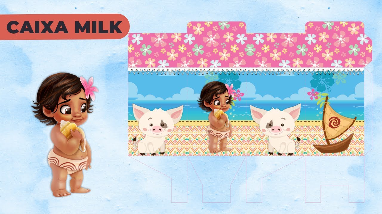 Aula de CorelDRAW Caixa Milk Moana Personalizada