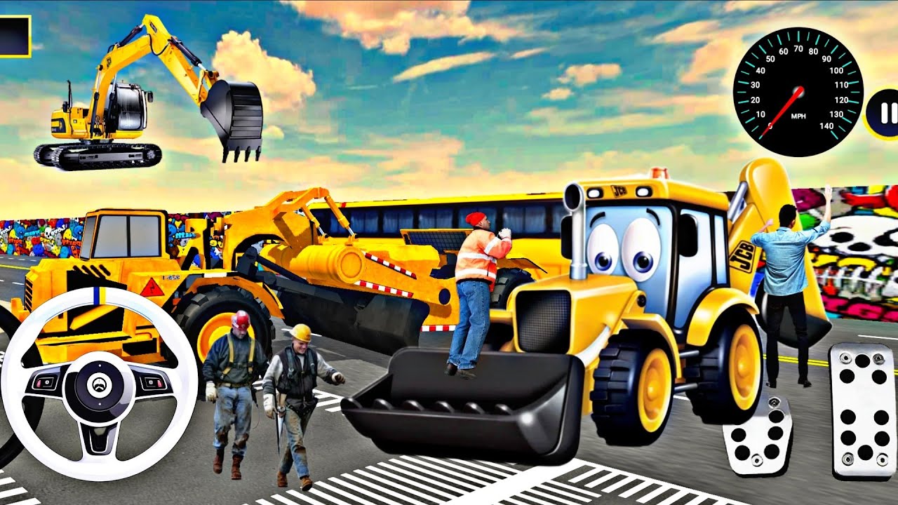 Backhor Leader JCB Simulator Gameplay 3D Indian JCB Truck Driving & Railway Congratulations 