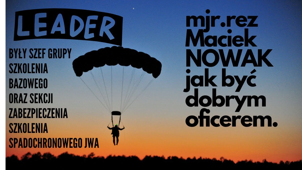 # 23 mjr rez. Maciek NOWAK Szef Grupy Szkolenia Bazowego JW AGAT - naturalne cechy lidera/oficera
