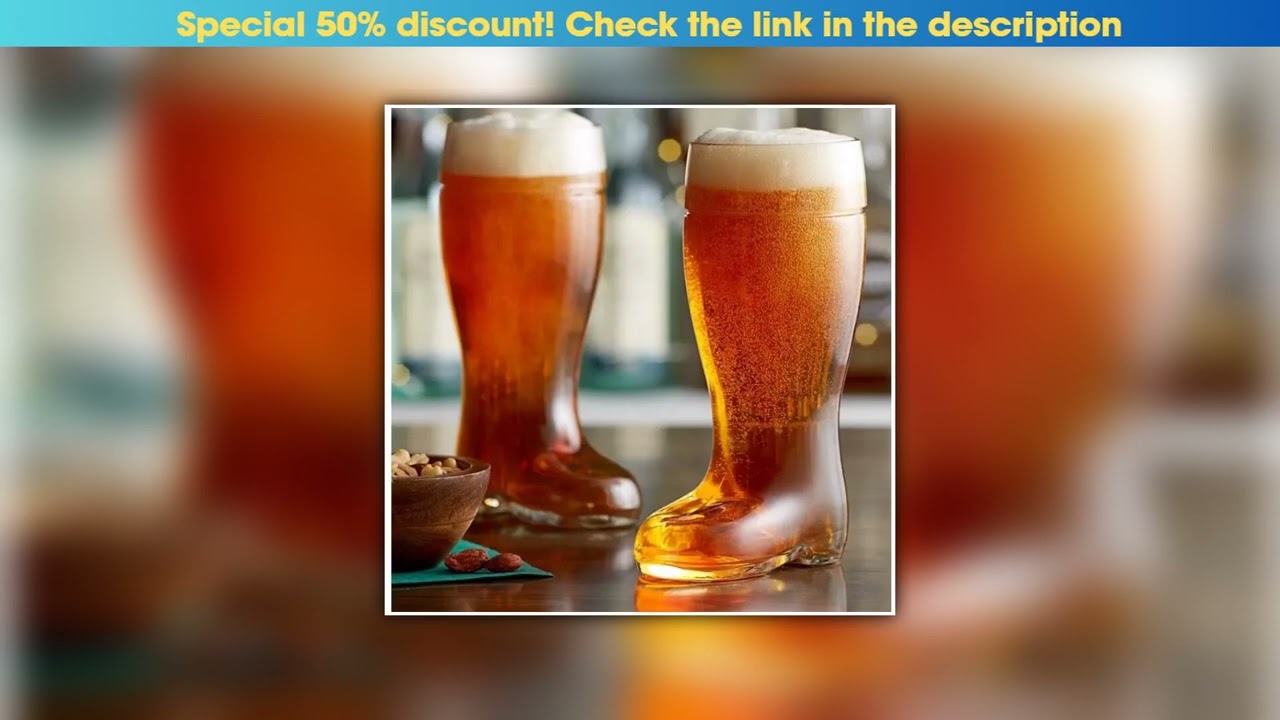 Get 47oz Glass Das Boot Beer Mug, Lead-Free Glass, Sturdy and Durable, Suitable for Beer Festivals,