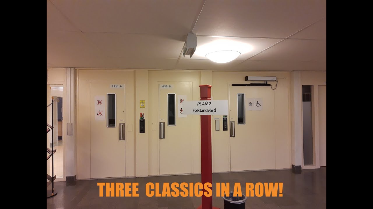 EPIC setup! 4x 1968 ASEA-Graham elevators at Önevägen 8, Östersund, Sweden