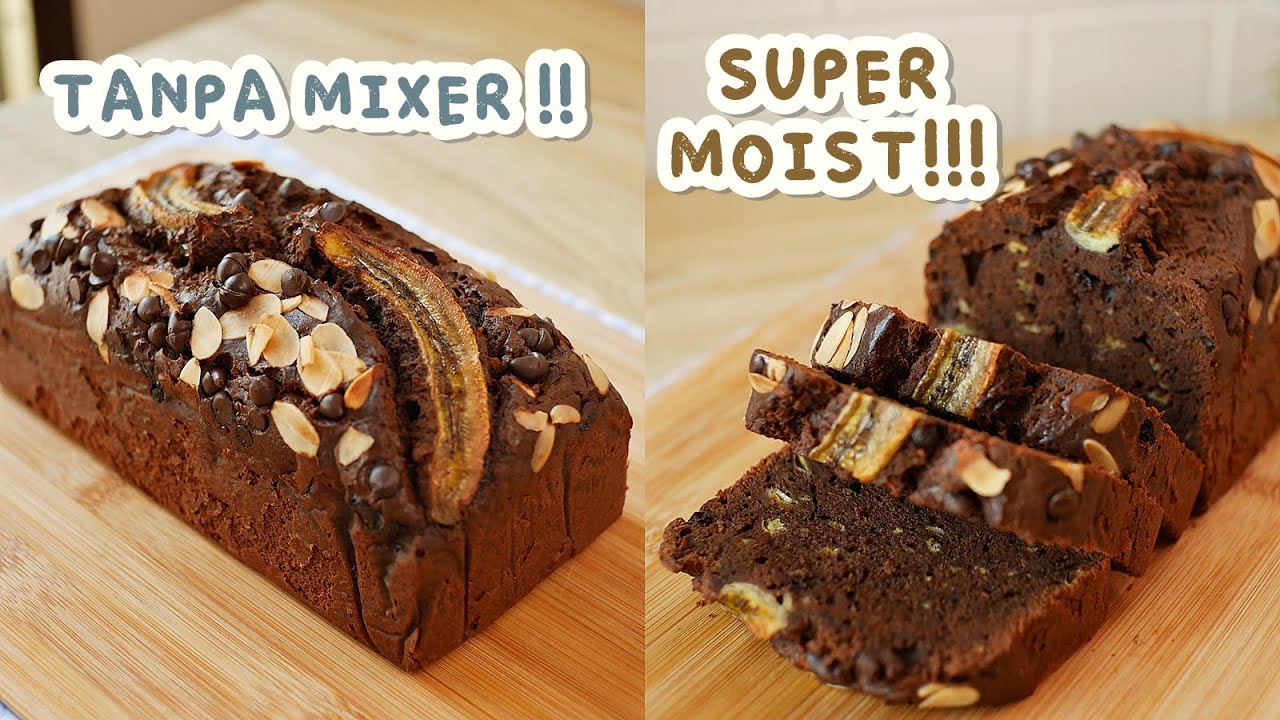 TANPA MIXER!! CHOCO BANANA BREAD ENAK BANGET!!