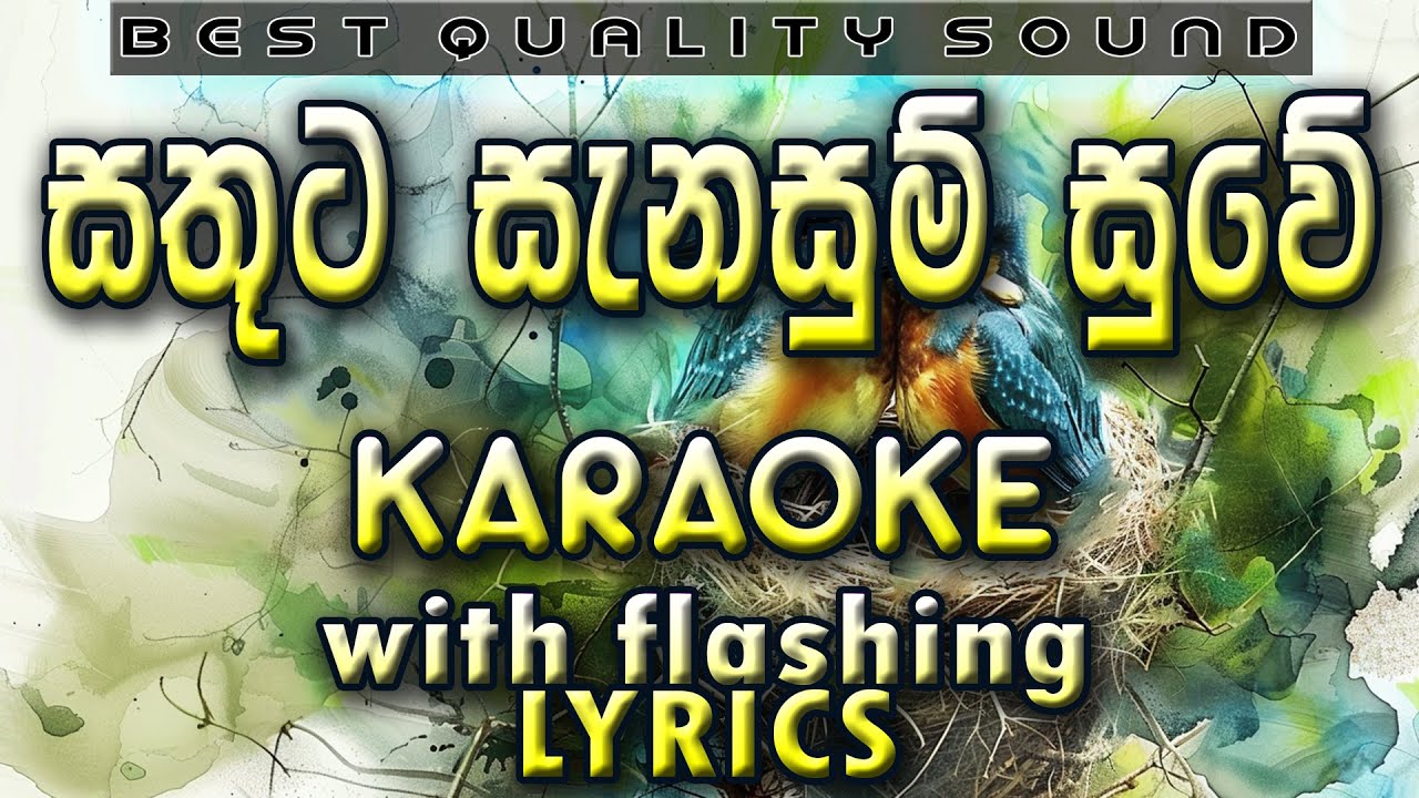 Sathuta Sanasum Suwe Bala Karaoke with Lyrics (Without Voice)