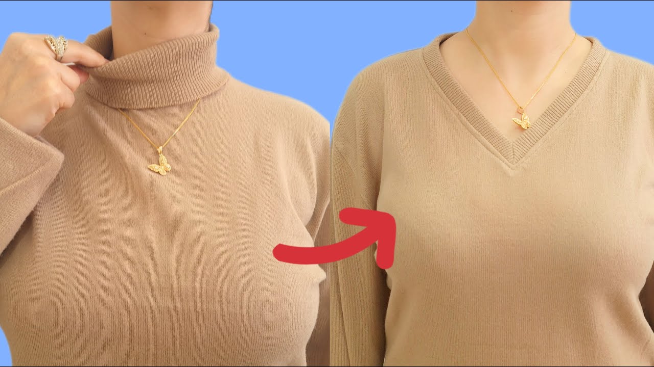 How to easily alter a tight neckline into a V-neck! 🥰👌