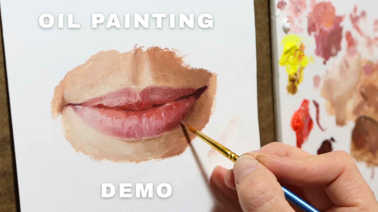 How to Paint Lips | REALISTIC OIL PAINTING DEMONSTRATION