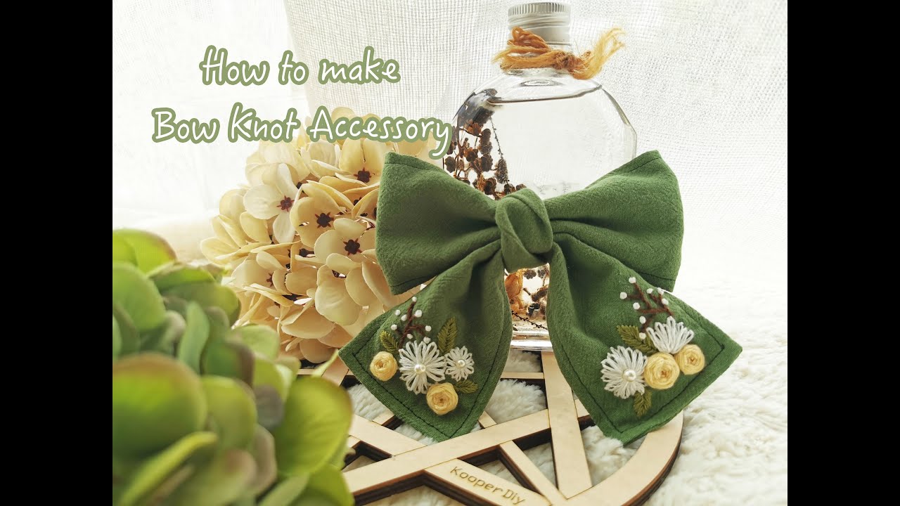 DIY Bow Knot Accessories丨How to make embroidery Bow-tie丨Lolita hair clip