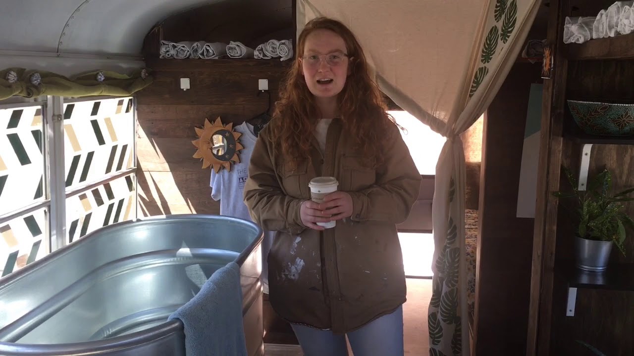 University of Michigan student converts school bus into living space