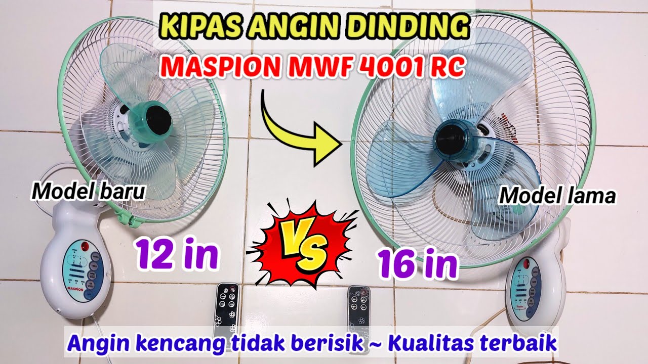 🔴Review Kipas Angin dinding MASPION remot mwf 4001rc 16 in