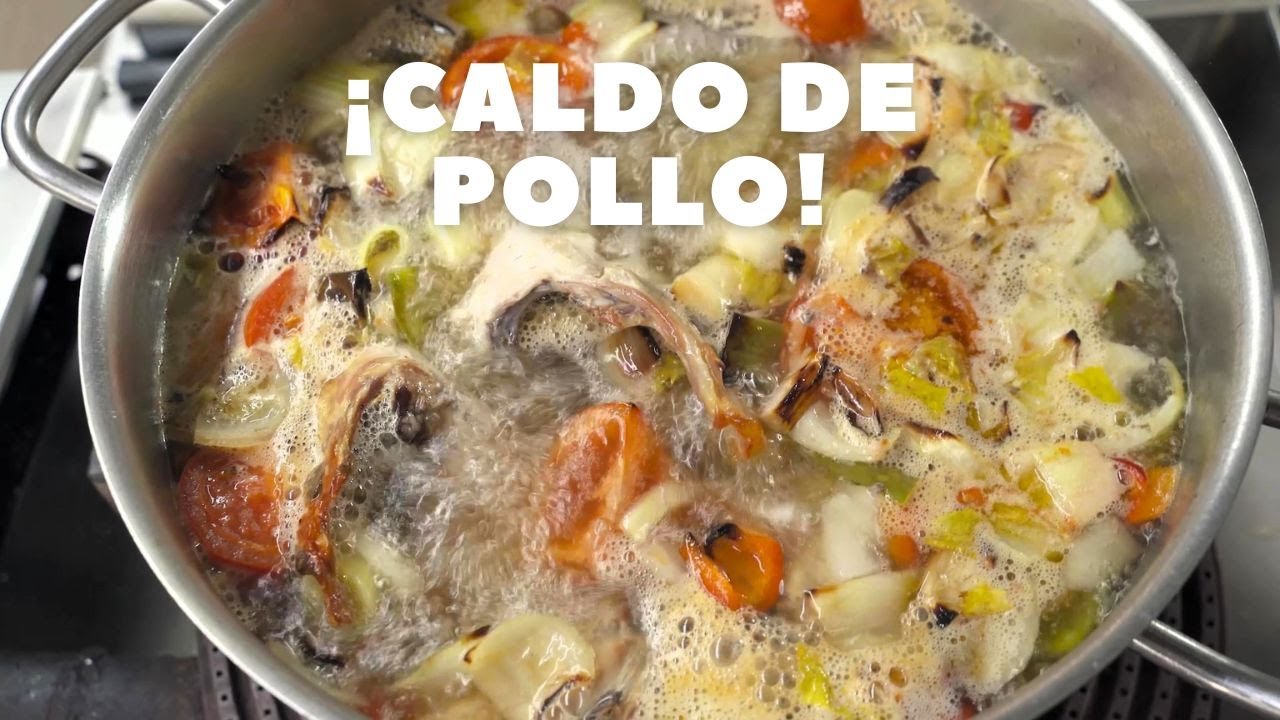 Caldo de pollo y verduras
