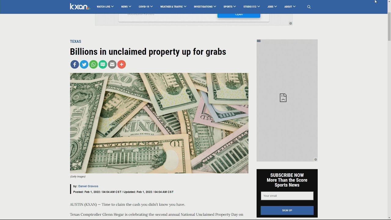 Texas Comptroller opens unclaimed property portal