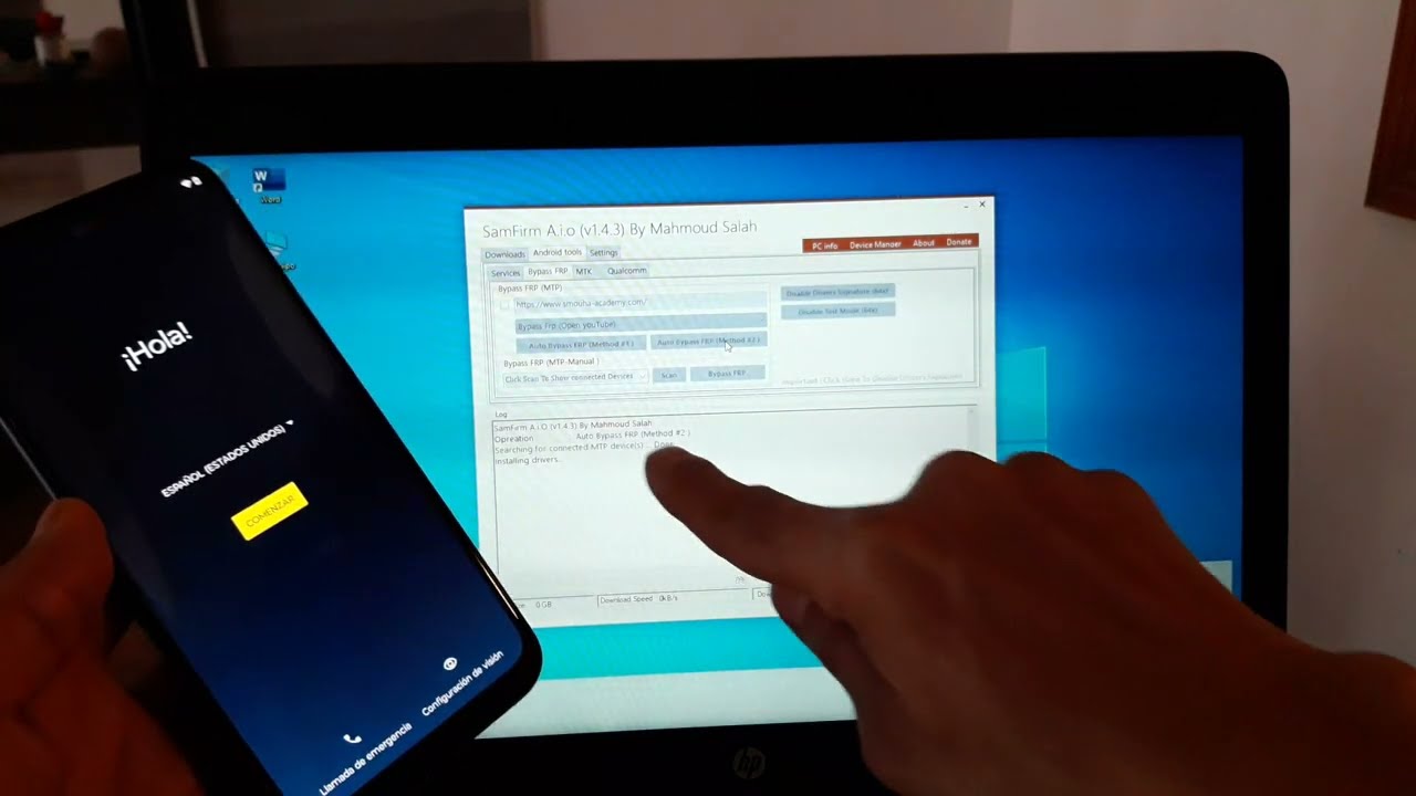 SamFirm A.i.o opening the browser on your device...failed no lanza el mensaje / solucionar error