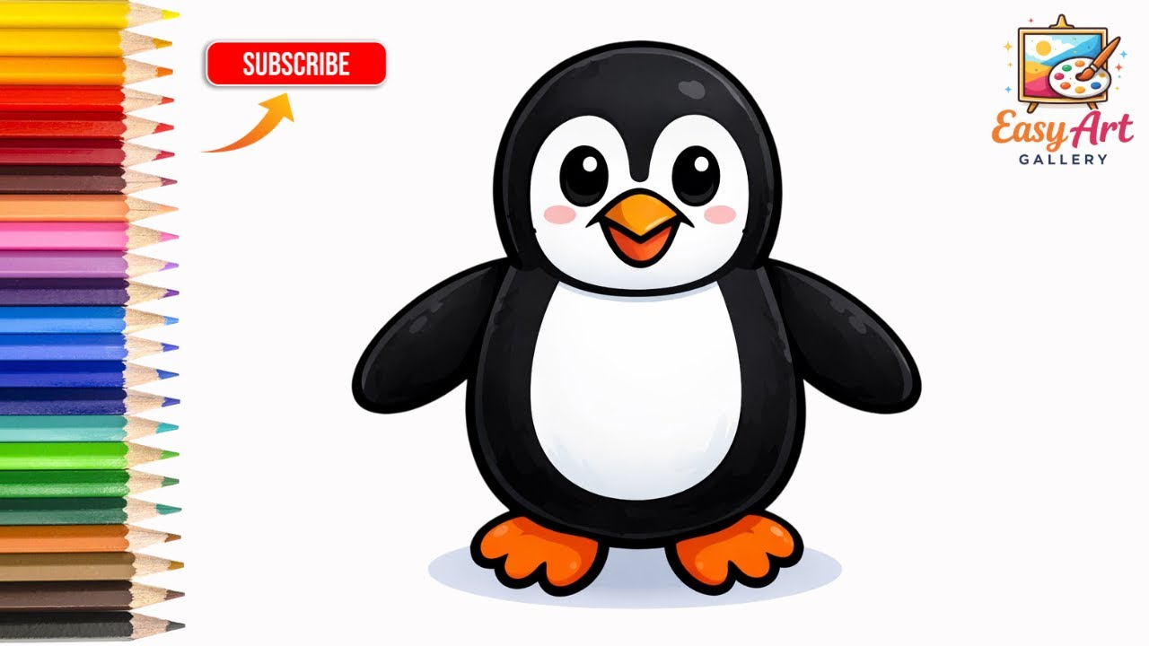 How To Draw Penguin Step By Step | Easy Drawing For Kids