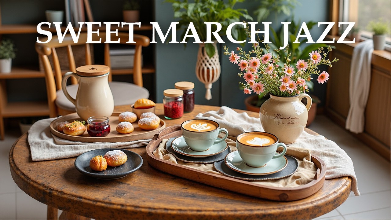 Sweet March Coffee Jazz ☕ Spring Café Ambience & Soft Bossa Nova for Relaxing & Positive Mood