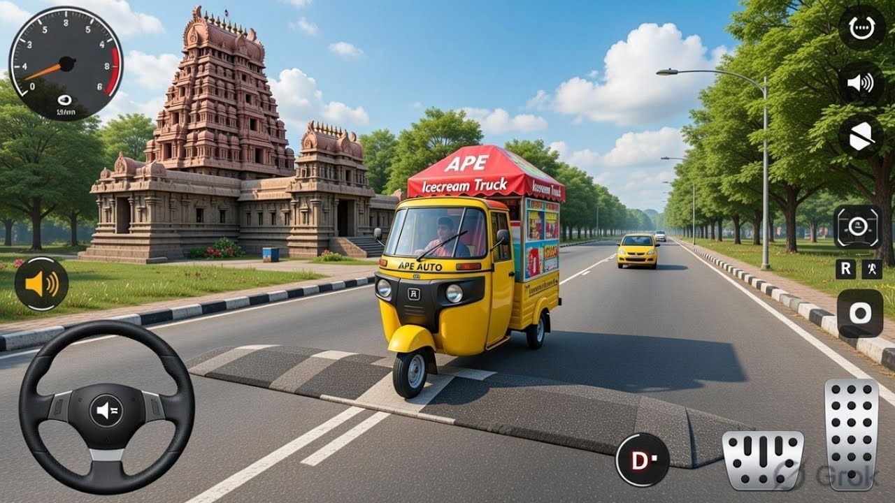 APE AUTO Ice Cream Truck | Speed Breaker Nellai Temple Map 😱 | Bus Simulator Indonesia Gameplay 