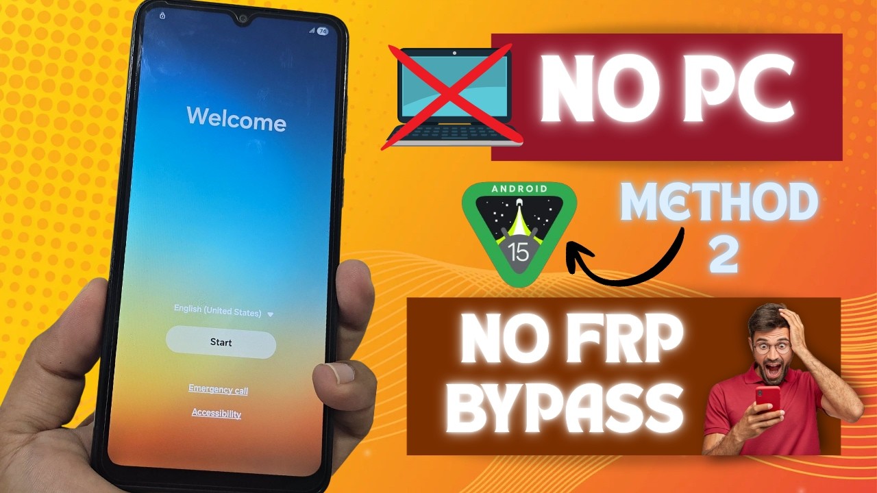 2 METHOD NO PC - Samsung frp bypass account google unlock without pc ANDROID 15 - 14