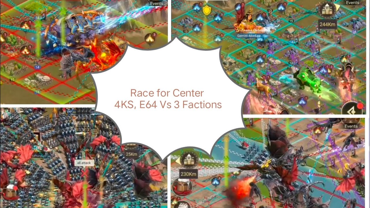 Rise of Castles | SX23 Eden:Bounty | Map 900051 | Race for Center | 4KS, E64 Vs 3 Factions 🔥😱