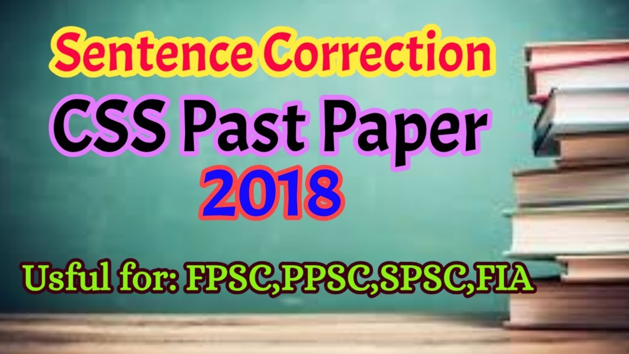 CSS English Past Paper 2018 || Sentence Correction || Perfect Learning Point