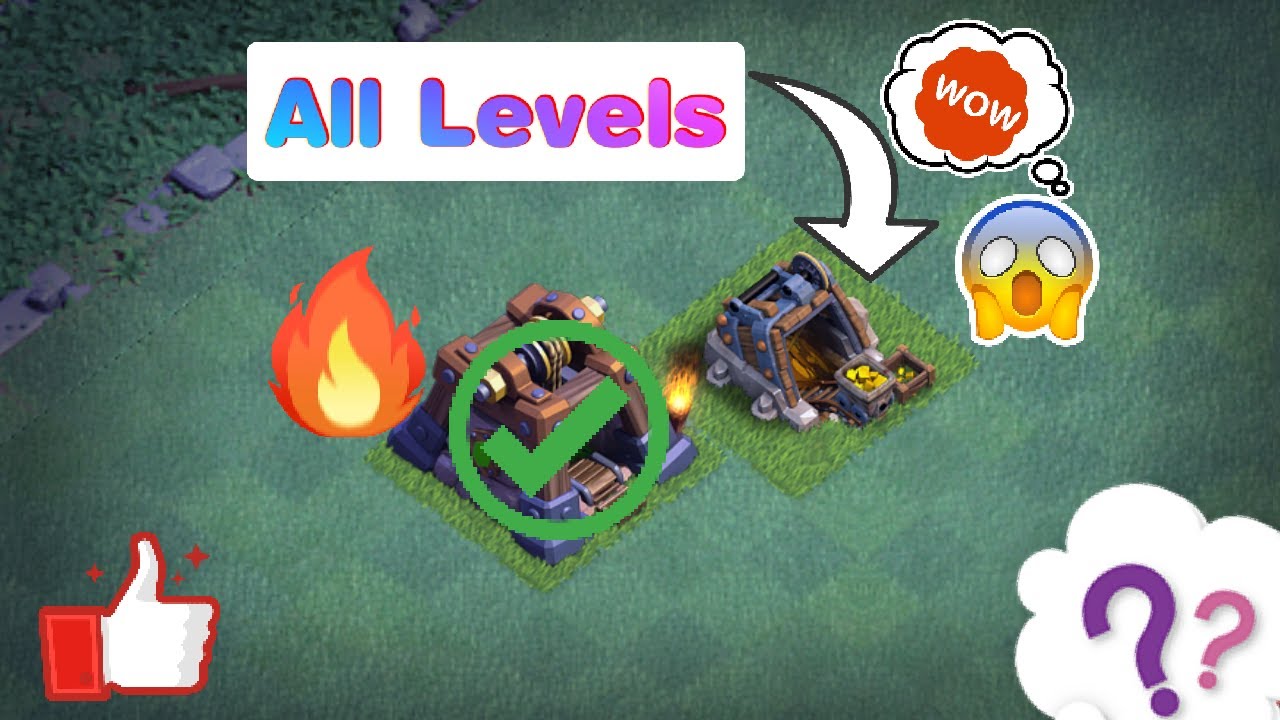 Gem mine & Gold mine all levels || Builder Base (Clash of clans)
