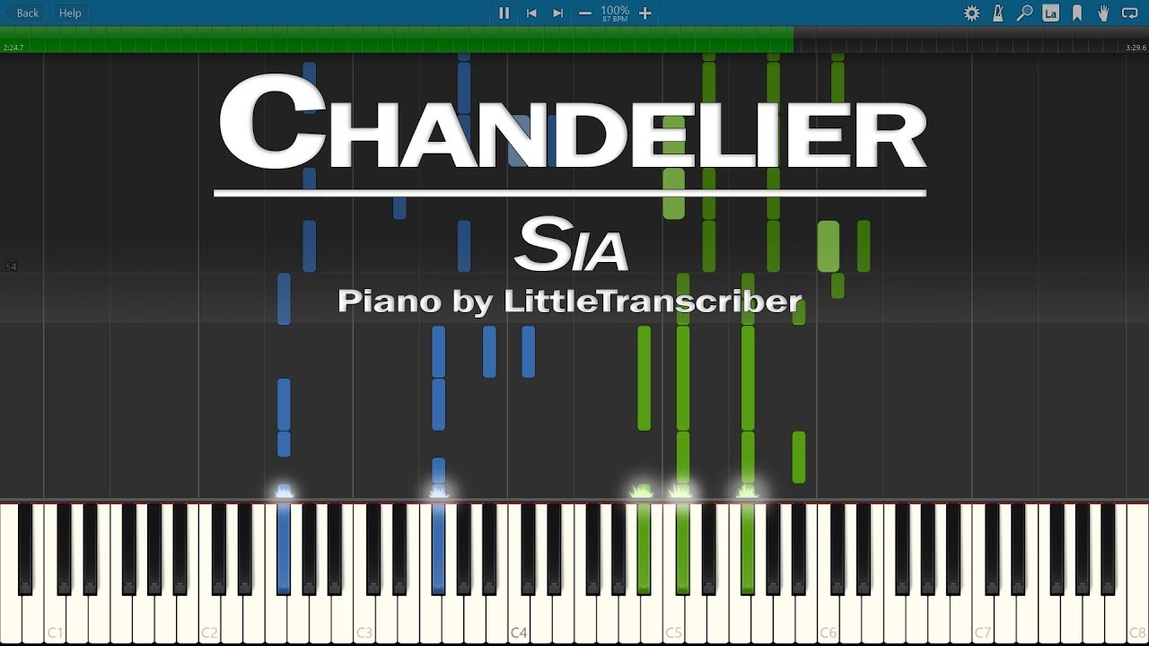 Sia - Chandelier (Piano Cover) Synthesia Tutorial by LittleTranscriber