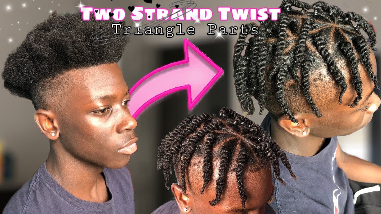 DOUBLE STRAND TWIST💦|w TRIANGLE PARTS💕✨|VERY DETAILED📝| Men Style| for MEN w/ HIGHTOP FADE✨