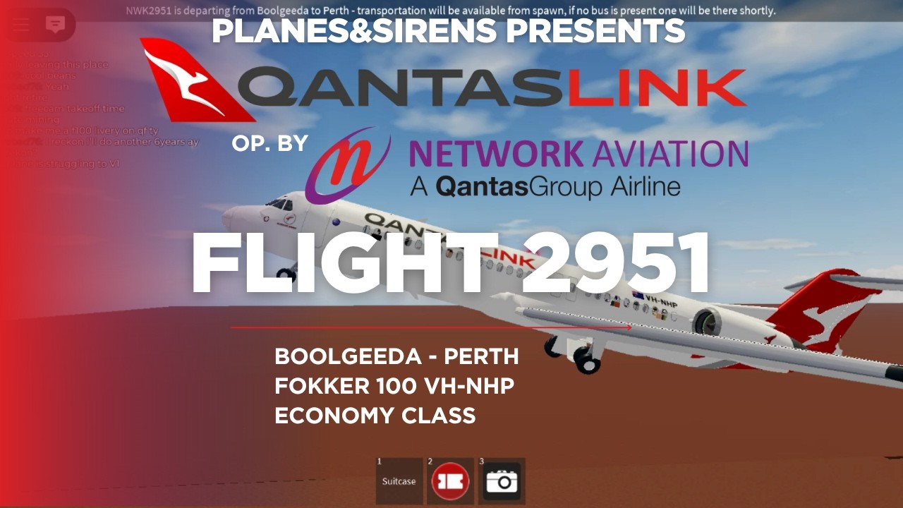 [FLIGHT REPORT] Qantaslink Flight 2951 (Boolgeeda - Perth) | Roblox Trip Report