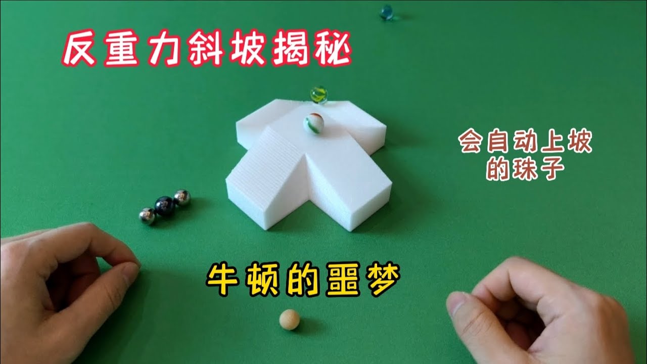 牛頓的噩夢，反重力斜坡視錯覺魔術揭秘，會自動上坡的珠子