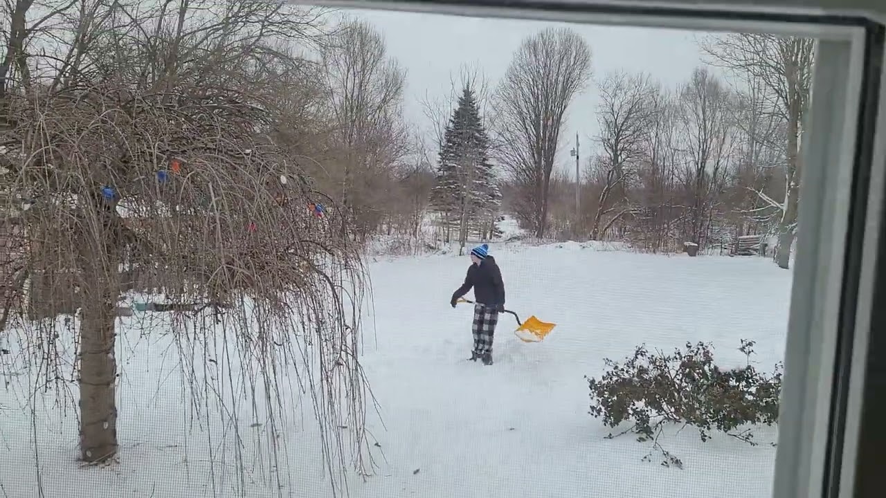 Walker get upset he had to shovel snow