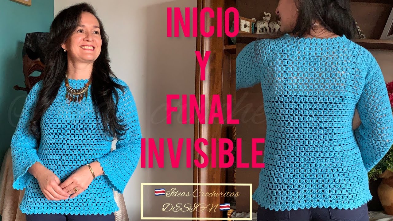 BLUSA o SUÉTER CALADO, TEJIDO a CROCHET punto fácil para principiantes/ ABRIGO En TODAS Las TALLAS