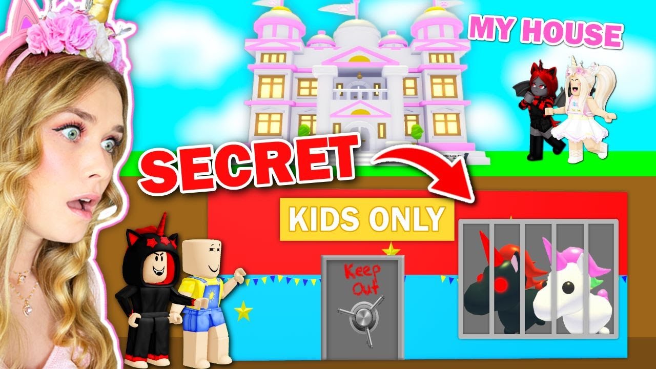 Our KIDS Built A *SECRET* Base Under My HOUSE In Adopt Me! (Roblox)