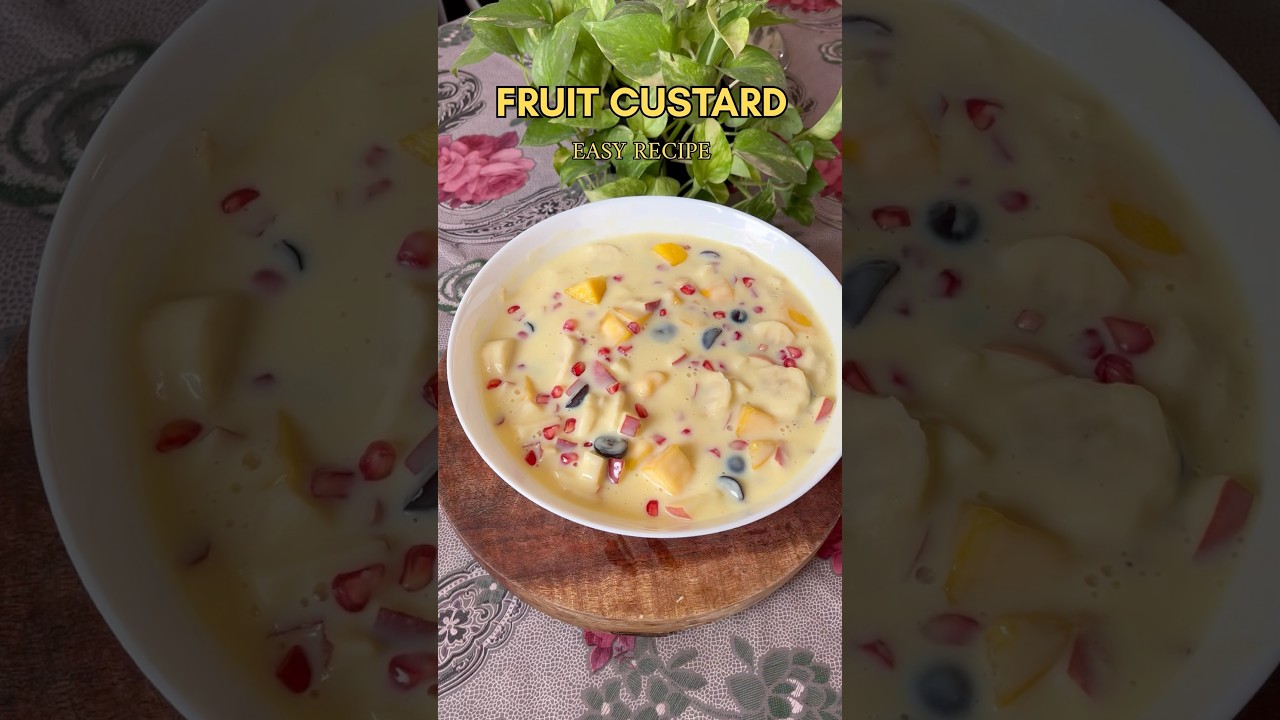 Fruit custard 🍮    #FruitCustard#DessertRecipe#CustardRecipe#FruitDessert#SweetTreats#Custard#Fruit