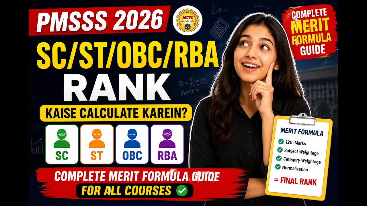 PMSSS 2026: SC/ST/OBC/RBA Rank Kaise Calculate Karein? Complete Merit Formula Guide