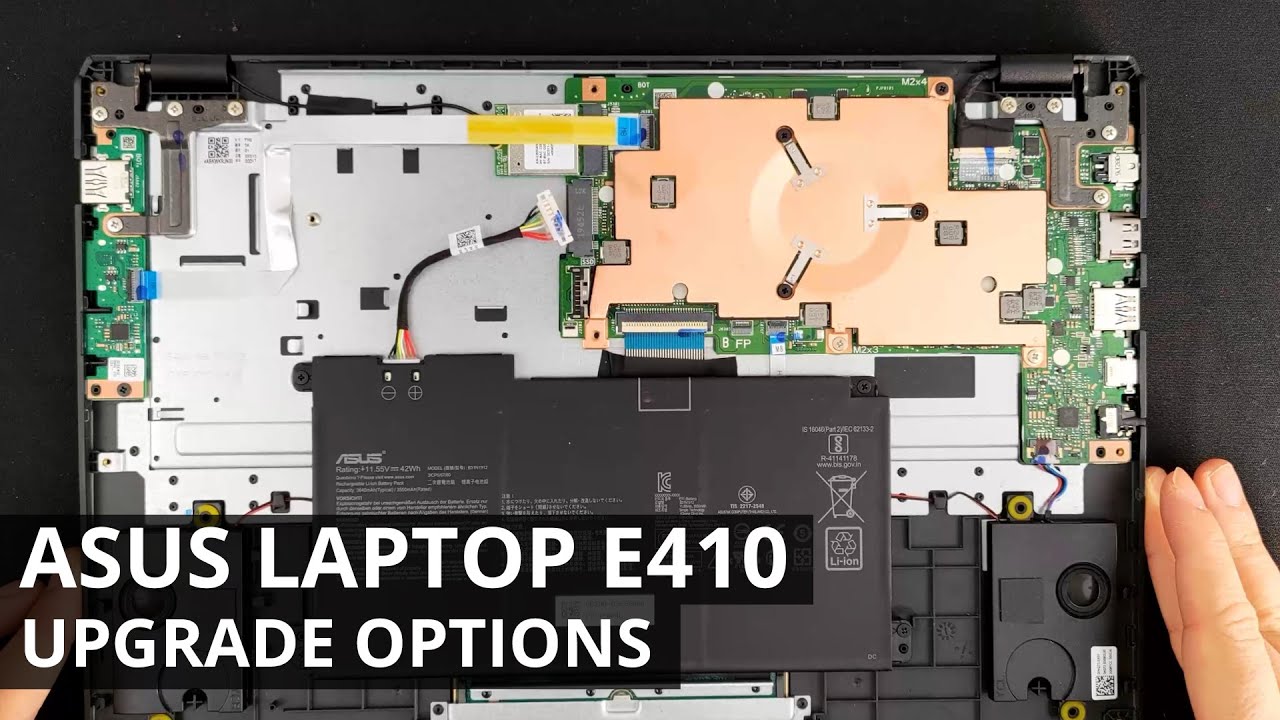 ASUS laptop E410 - DISASSEMBLY and UPGRADE OPTIONS