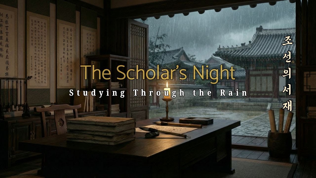 [Scholar’s Night] 🕯️ Rain Does Not Stop the Work | Palace Study Night Ambient