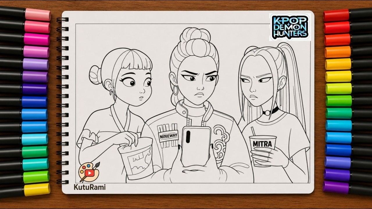 Coloring K-Pop Demon Hunters | Rumi, Mira, Zoey