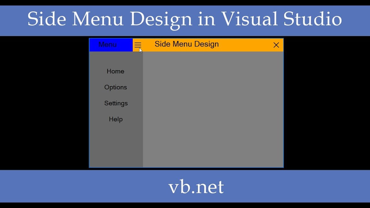 Side Menu Design in visual studio | vb.net